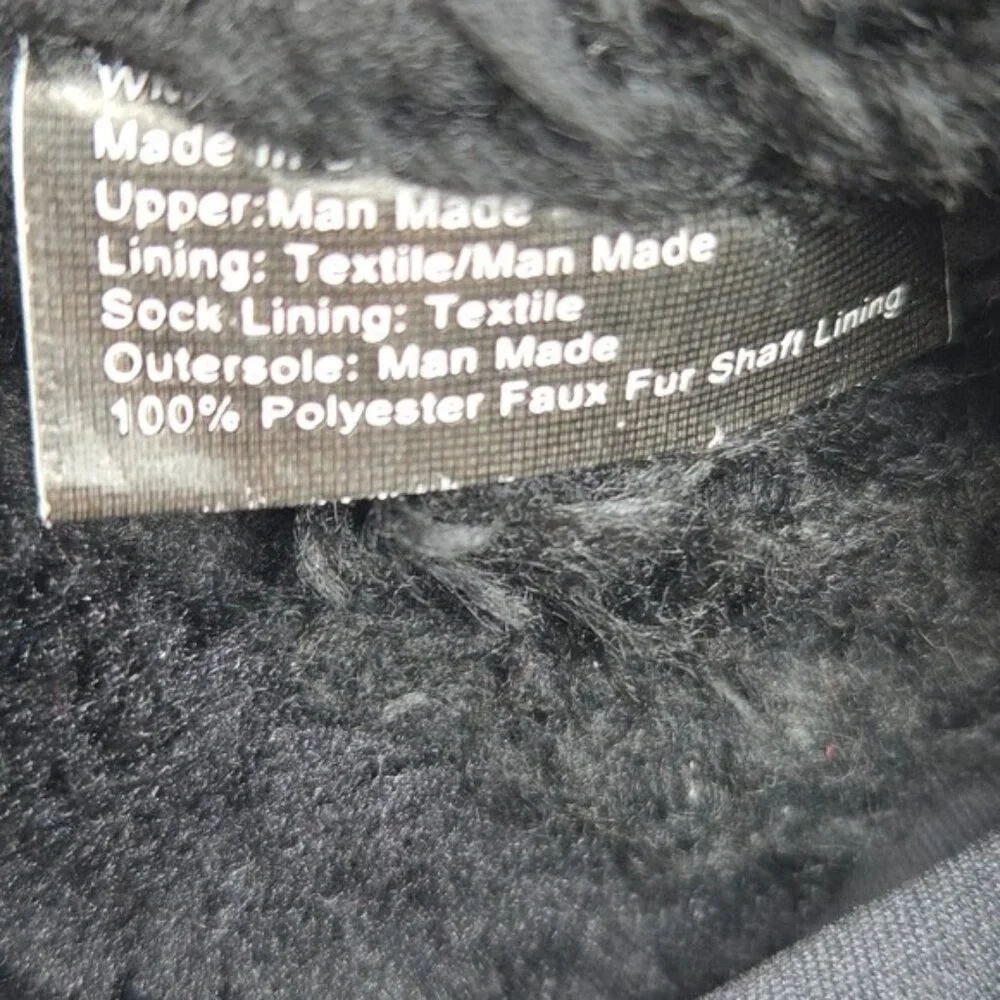 Totes Sim Black Faux Fur Lined Waterproof Winter Snow Boots Women's Size 6